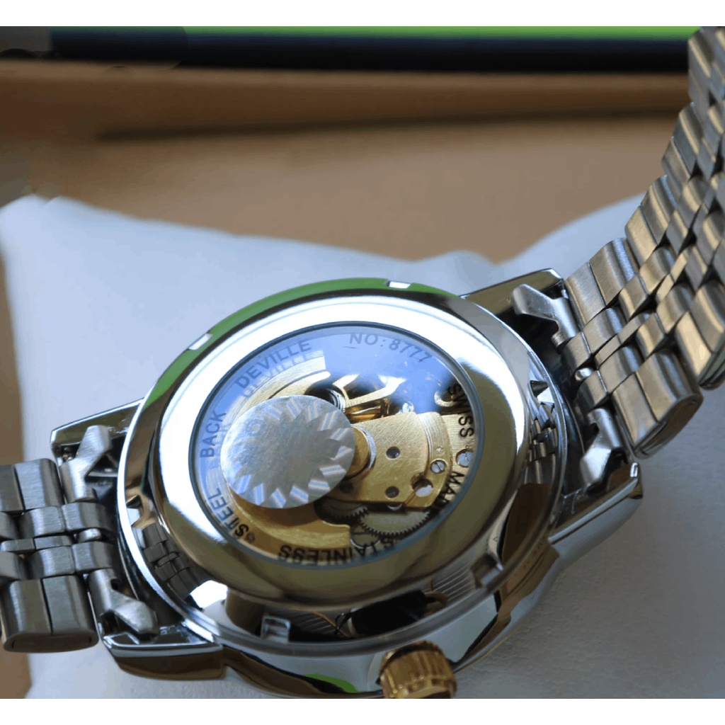 Đồng hồ Cơ Nam BYINO 8777 dây thép, chạy 3 kim-Tặng Hộp, Vòng Tay, Dụng cụ tháo dây  Bum Store | Đồng Hồ cơ nam Chính Hã