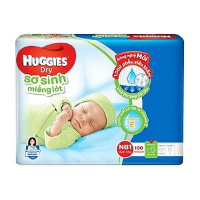 Miếng lót sơ sinh Huggies Newborn 1 - 100 miếng