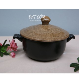 Âu cơm hộp đựng cơm men gốm - gốm sứ Bát Tràng