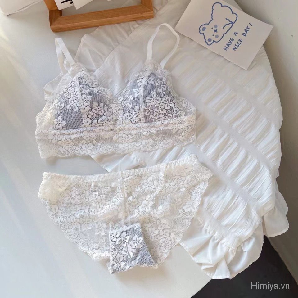 Áo Ngực Hình Tam Giác Không Gọng Phối Ren Phong Cách Nhật Bản Dành Cho Nữ