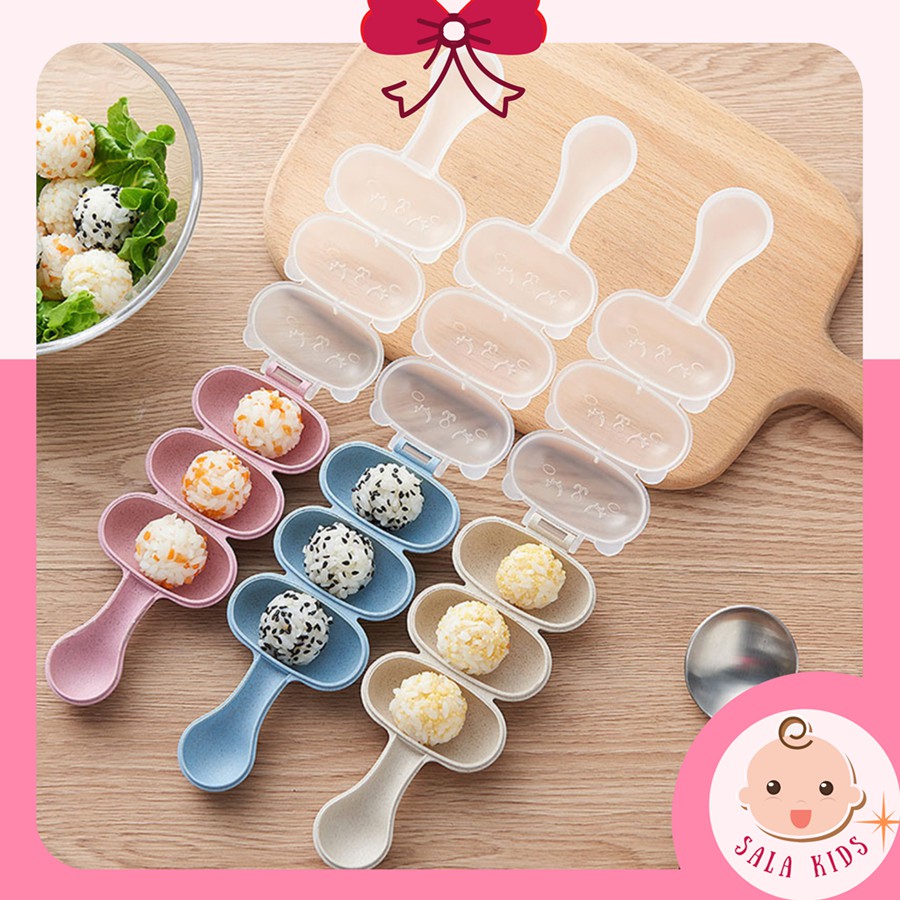 Khuôn Lắc Cơm Dụng Cụ Làm Cơm Nắm Tạo Hình Cơm Bento Cho Bé Lúa Mạch SALA KIDS