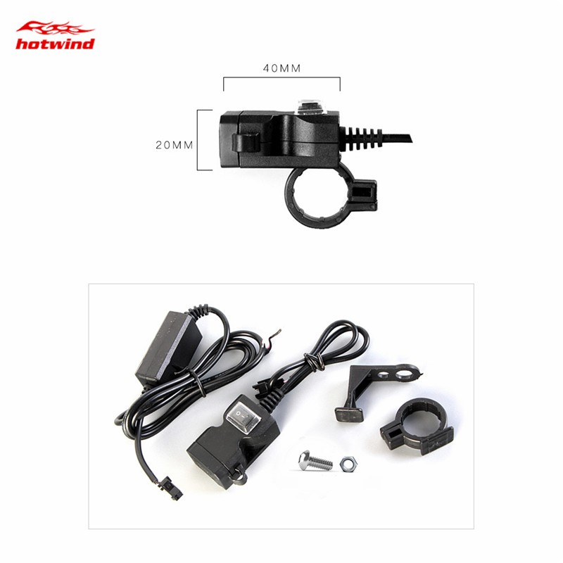 Ổ cắm cung cấp điện sạc pin 2 cổng usb tiện lợi cho xe máy