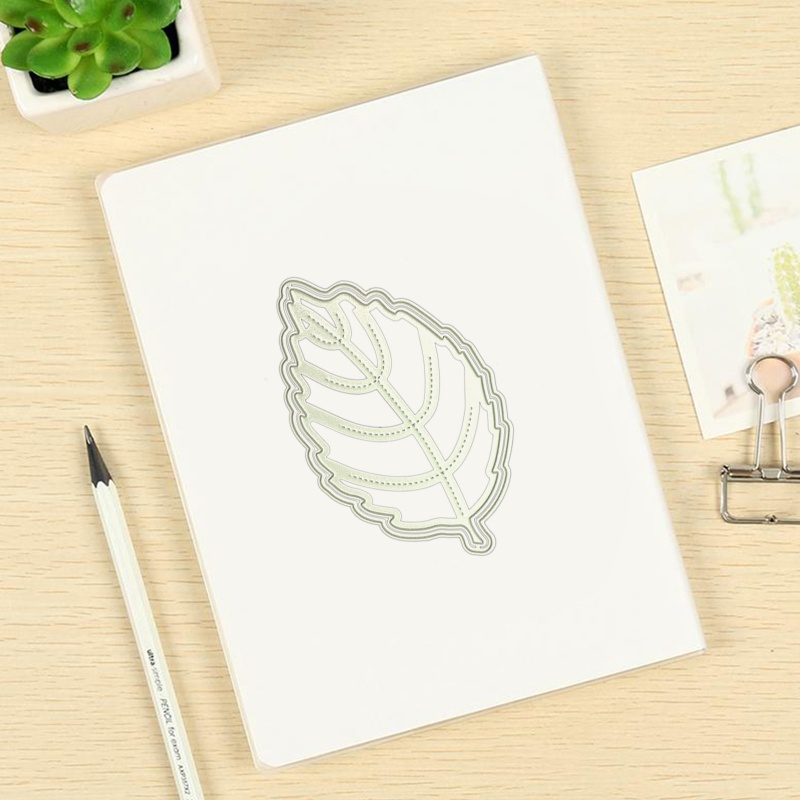 Khuôn Cắt Giấy Kim Loại Hình Cây Lá 3D Trang Trí Sổ Lưu Niệm DIY