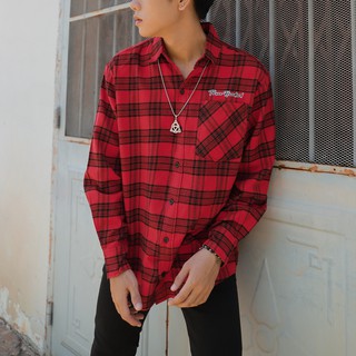 Áo Sơ Mi Flannel Three Hundred Màu Đỏ
