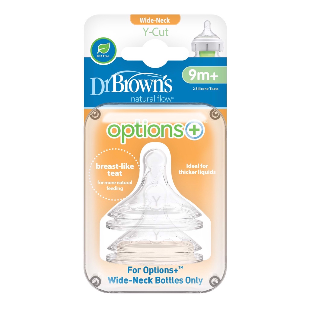 [Có bán lẻ] Set 2 núm ty Dr.Brown's cổ rộng dòng options Plus