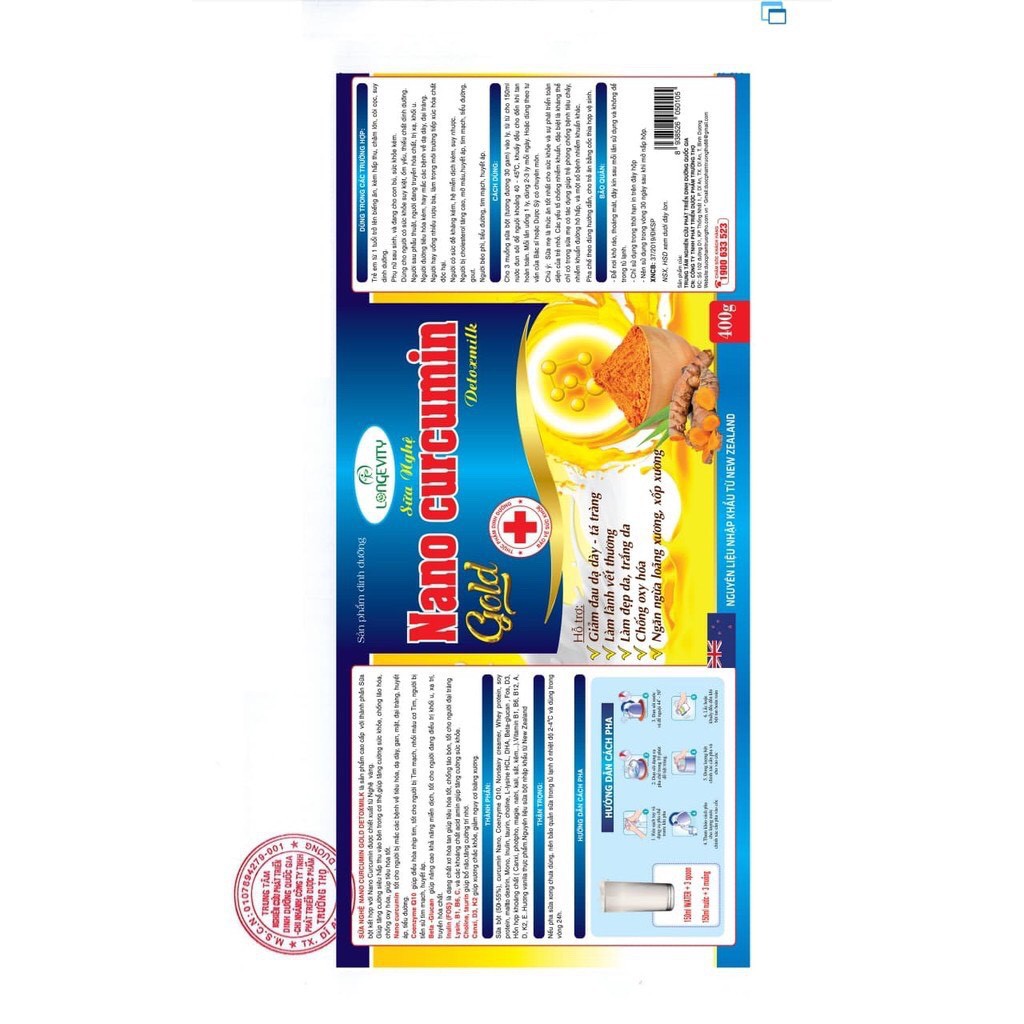 Sữa nghệ nano curcumin gold