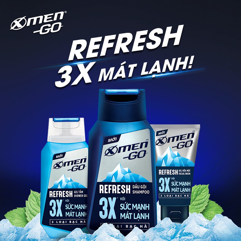 Sữa tắm X-Men Go REFRESH 3 Loại Bạc Hà 180G