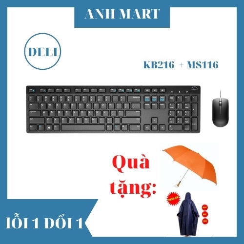 Bộ Phím Chuột Dell Có Dây KB216 + MS116 dùng cho dân văn phòng, chơi game hàng fullbox bảo hành 12 tháng