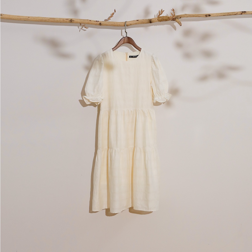 Váy đầm maxi nữ MOMOCO tay cộc cổ tròn chất liệu thô mềm cao cấp M2974