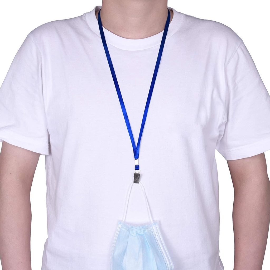Dây Đeo Thẻ ID / Thẻ ID Bằng Cotton Bện Phẳng Kèm Kẹp Hình Chó Bull Đa Ứng Dụng