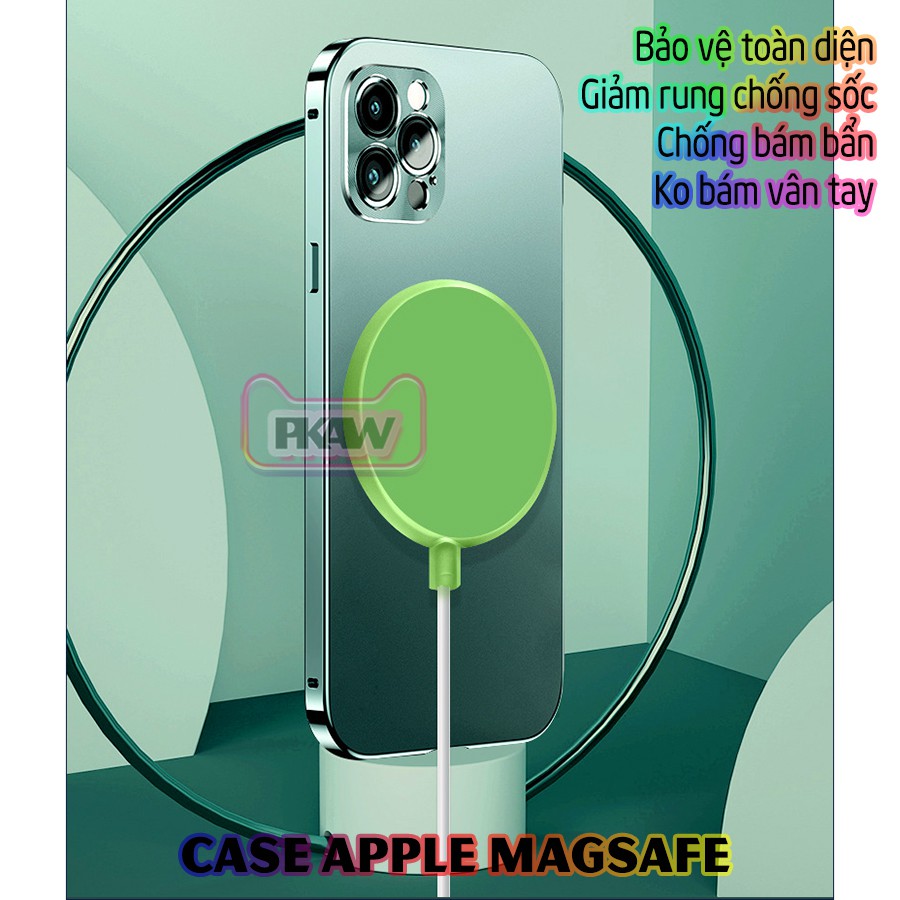 Ốp case bảo vệ cáp sạc không dây hỗ trợ sạc không dây Iphone 12 TPU nhám chống vân tay - nhiều màu