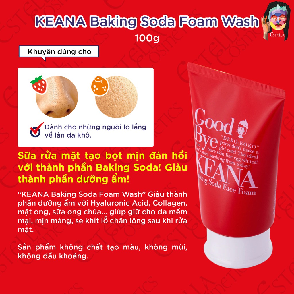 Sữa Rửa Mặt Tạo Bọt Keana Baking Soda Foam Wash 100g