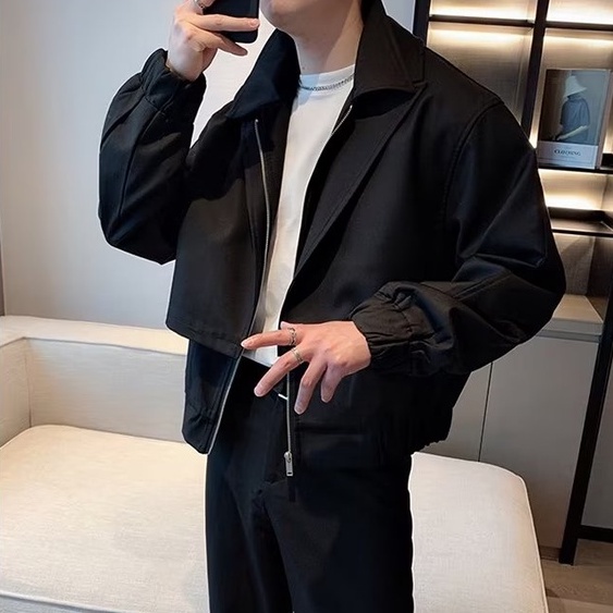 Áo khoác giả hai lớp tay dài dáng rộng màu trơn phong cách hàn quốc thời trang cao cấp cho nam jacket nam from rộng áo khoác bóng chày bigsize áo sơ mi nam dài tay simple fashion áo nam đẹp
