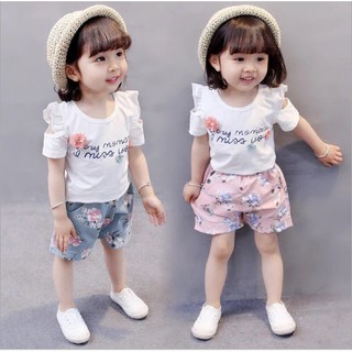 Quần áo trẻ em Bộ bé gái phong cách Hàn Quốc