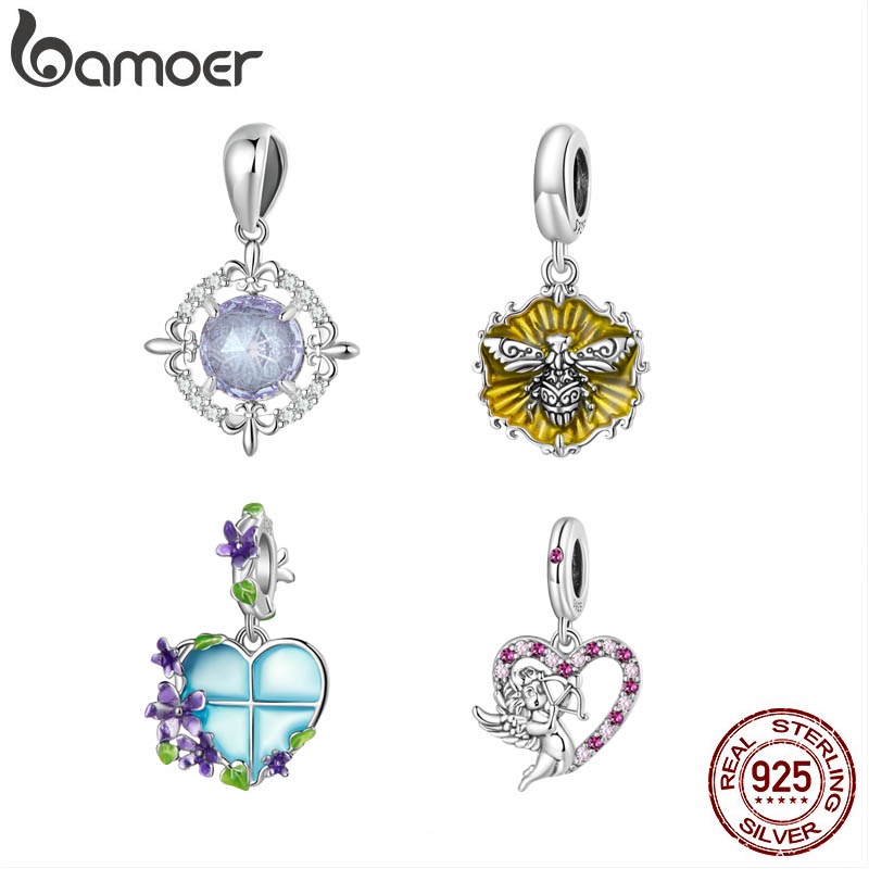 Mặt vòng cổ BAMOER bạc 925 nhiều họa tiết tùy chọn thiết kế thời trang