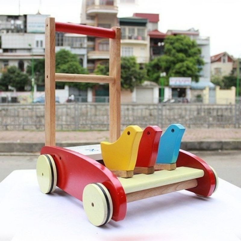 Xe Tập Đi Bằng Gỗ 3 Con Gà Cao Cấp Cho Bé Yêu - Phát Triển Kỹ Năng Vận Động Và Sáng Tạo