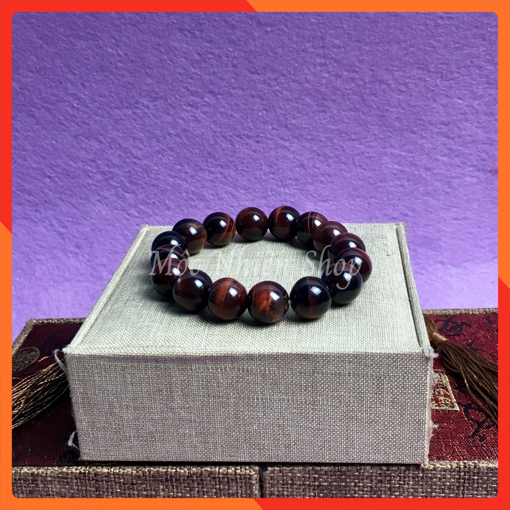 Vòng đá thạch anh mắt hổ nâu đỏ tiger eyes quarzt mệnh hỏa, thổ - nhiều cỡ li | BigBuy360 - bigbuy360.vn