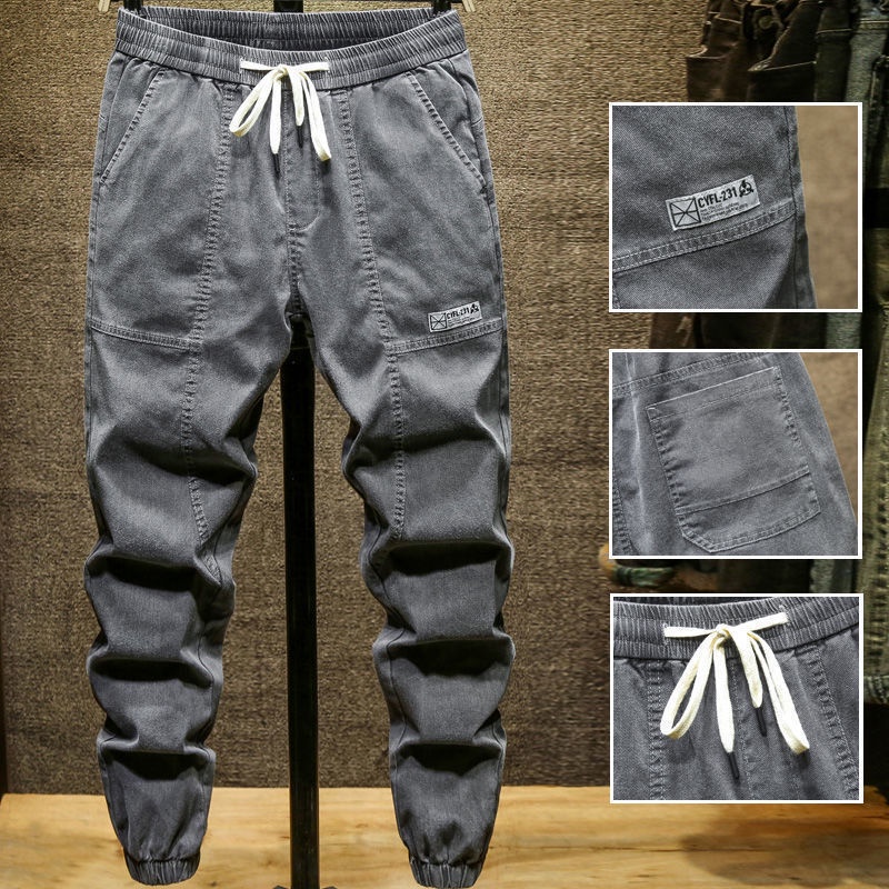 Áo liền quần Jeans Dài Dáng Rộng Lưng Thun Co Giãn Thời Trang Cho Nam