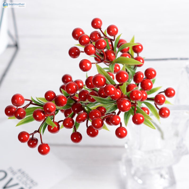 ✿BM✦ Ivy Red Berry Berries Bush Bouquet Christmas Vine Holly Xmas Festive Fern Home Office