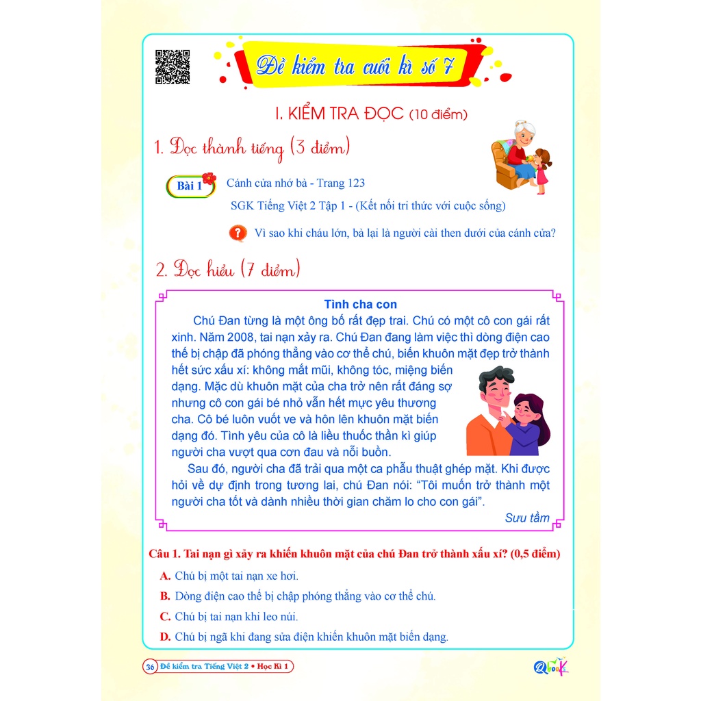 Sách Đề kiểm tra tiếng Việt lớp 2 học kì 1 QBOOKS   Hải Anh Books