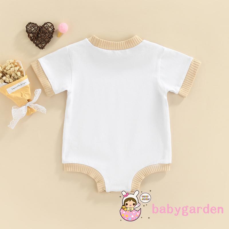 Áo Liền Quần Ngắn Tay Cổ Tròn Thời Trang Mùa Hè Cho Bé 0-12 Tháng Tuổi