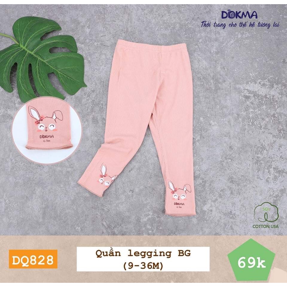 Quần legging cho bé gái thu đông Dokma quần dài sale 6M-3Y DQ828
