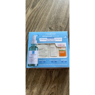 Bộ La Roche Posay Giảm Mụn Thâm & Thu Nhỏ Lỗ Chân Lông Effaclar Serum 3ml Sữa Rửa Mặt 7ml Chống Nắng Anthelios 3ml Mini