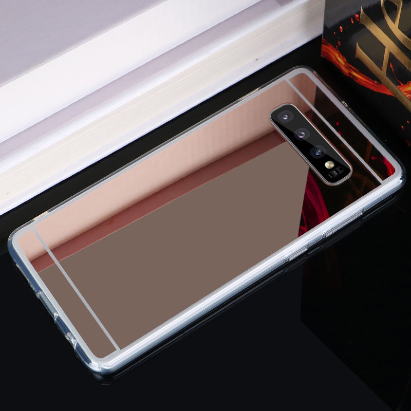 Samsung S20 S21 Ultra S10 S9 S8 Plus S7 Edge S20+ S21+ Luxury Rose Gold Mirror Cases Fashion TPU Case