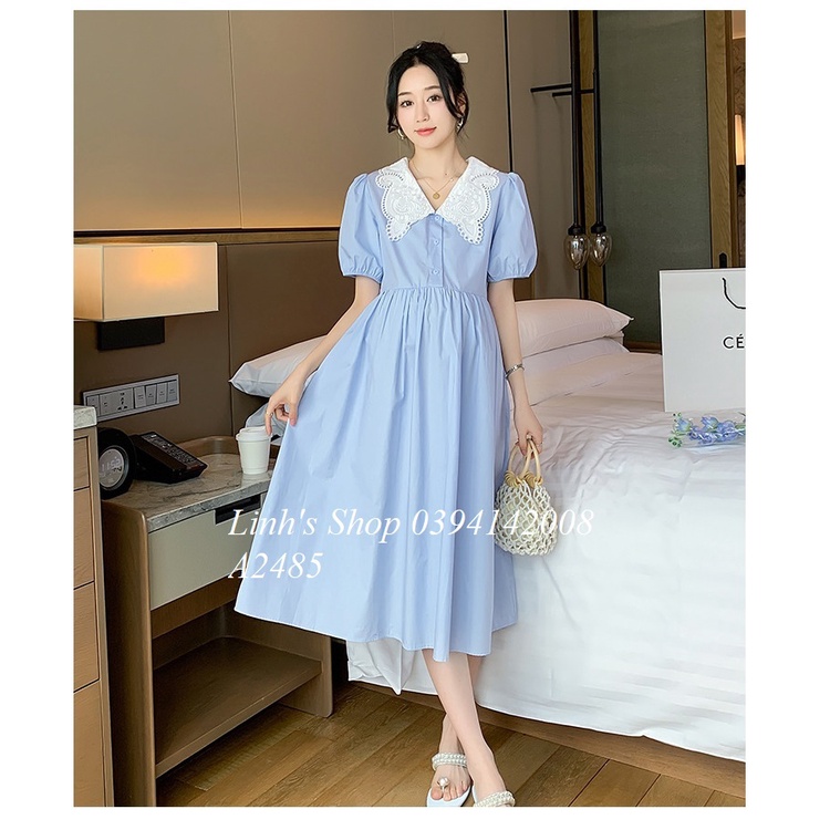 Váy Bầu Đầm Bầu Sơ Mi Hè A2485