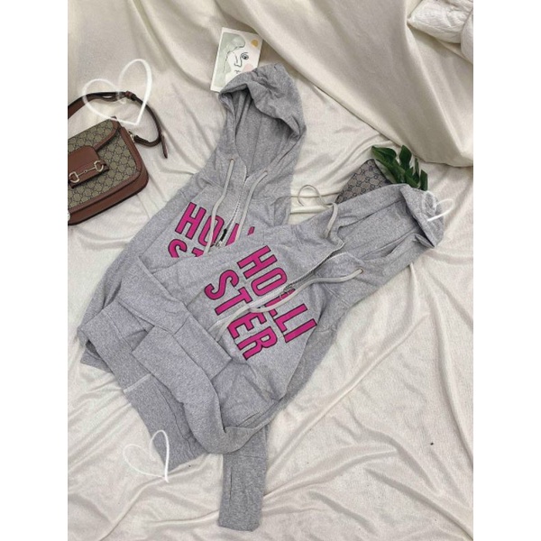 Áo khoác HOLISTER chữ thêu chất đẹp thun gân nhuyễn