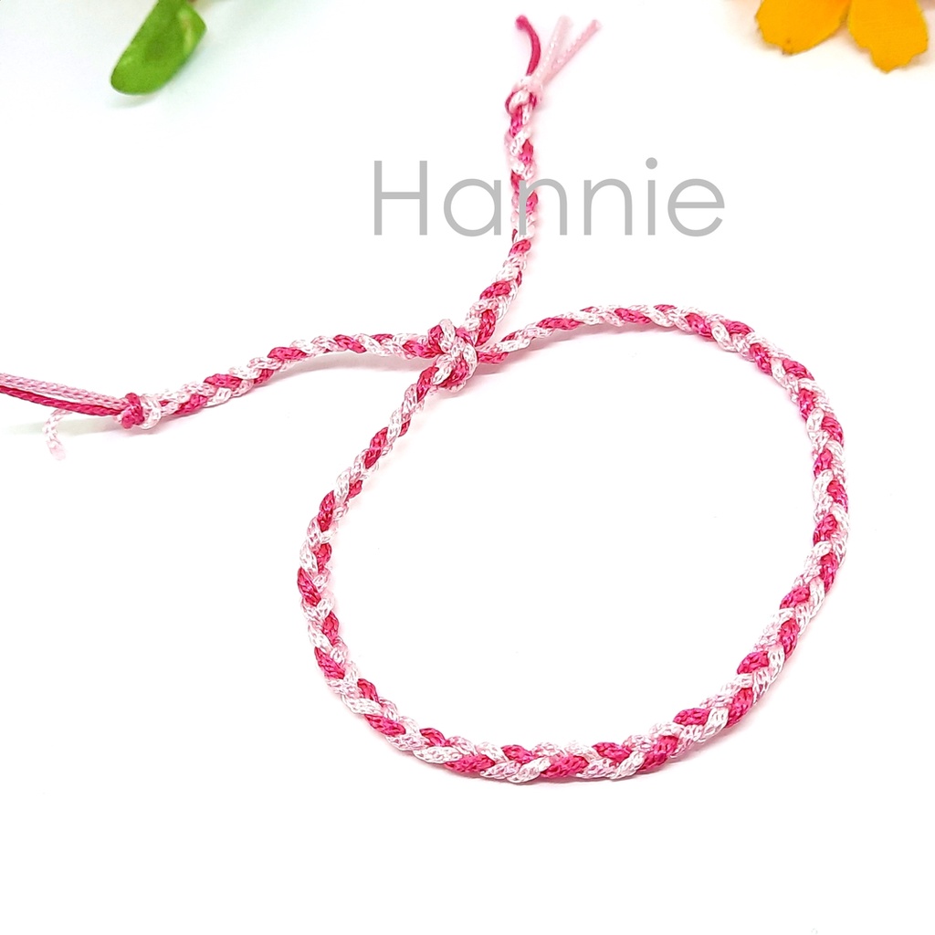 (Tay/Chân) Vòng chỉ tình bạn màu hồng - Vòng đeo nam nữ chống thấm nước waterproof - Friendship Bracelet handmade