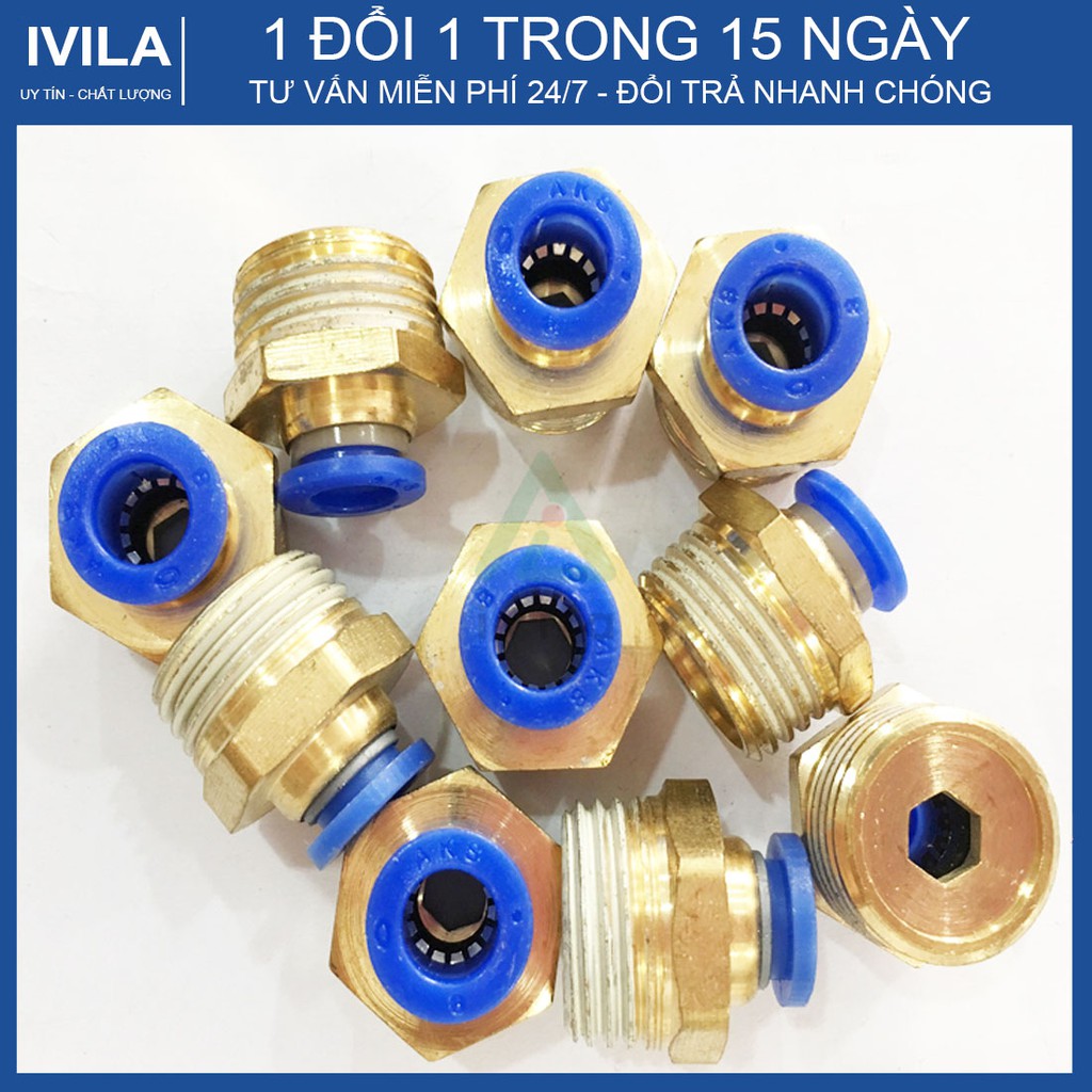 KHỚP NỐI REN NGOÀI 21 RA ỐNG 8MM