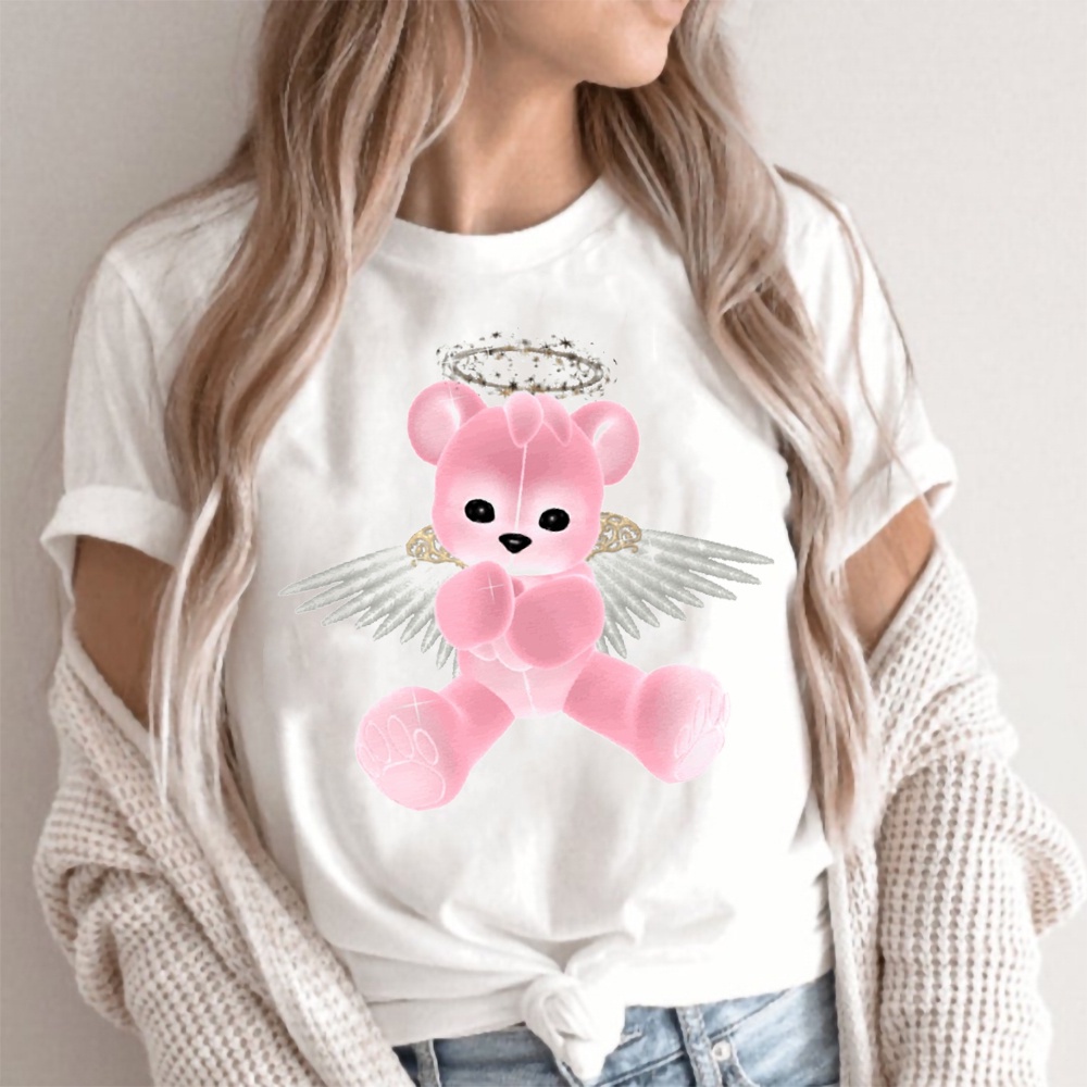 Áo Thun Tay Ngắn Màu Trắng In Hình Búp Bê Barbie Thời Trang Mùa Hè Dành Cho Nữ 2022