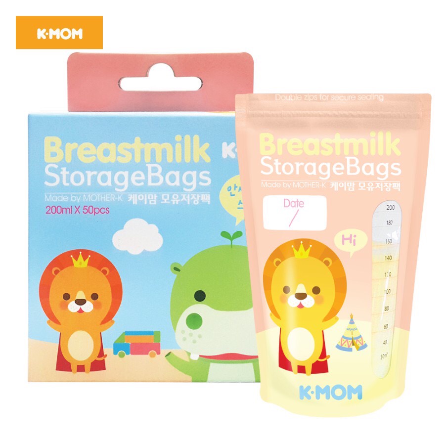 [CHÍNH HÃNG] Túi trữ sữa K-mom Hàn Quốc tiện lợi cho mẹ và bé 200ml