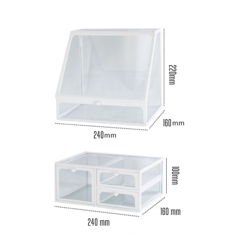 [Big Size] Tủ đựng mỹ phẩm có ngăn kéo đựng cọ trang điểm mỹ phẩm trong suốt HKL10