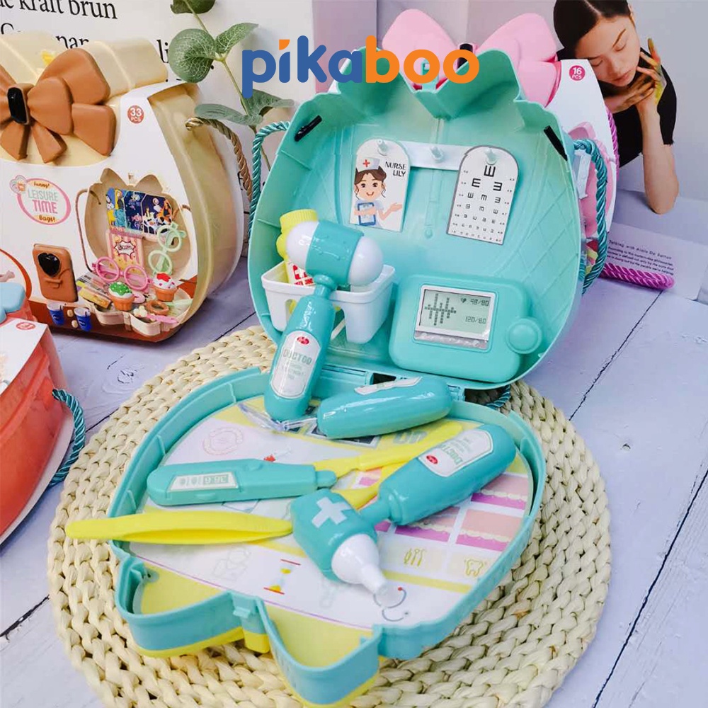 Bộ đồ chơi nấu ăn trang điểm bác sĩ Pikaboo thiết kế nhựa ABS cao cấp màu sắc sinh động giúp kích thích thị giác