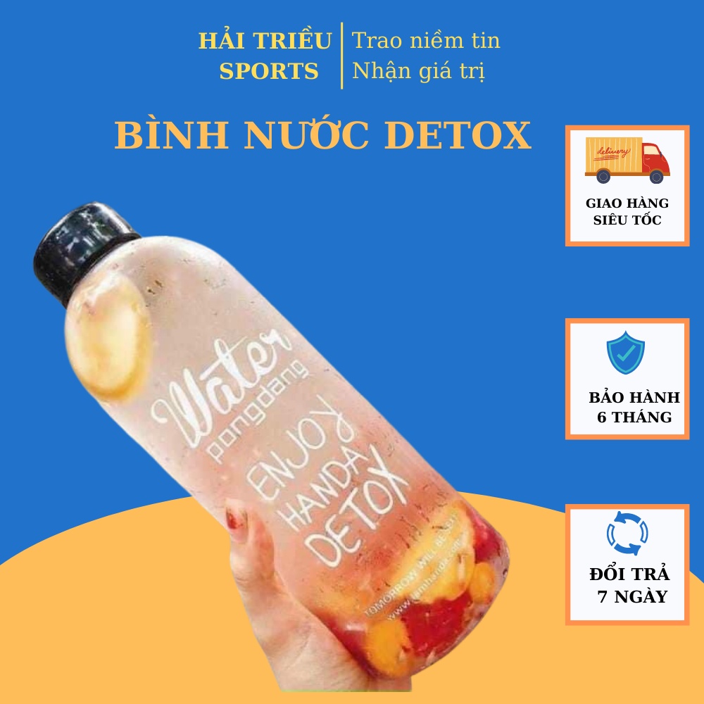 Bình đựng nước detox trong suốt loại 1l Hải Triều Sport
