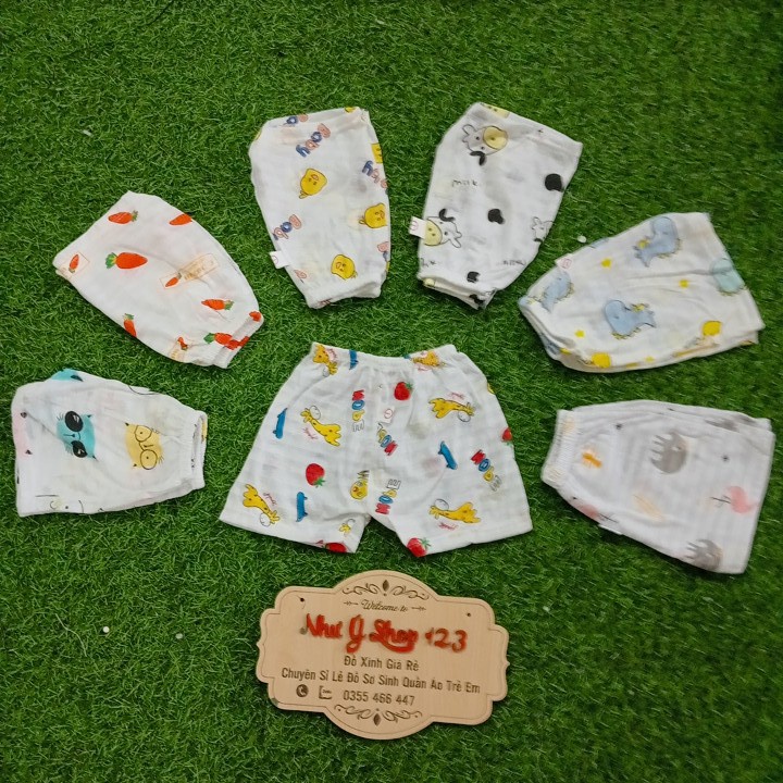 A15 - Quần Đùi Cotton Sợi Tre Bỏ Bỉnh Cho Bé Trai Bé Gái (Hình Thật Video Tự Quay)