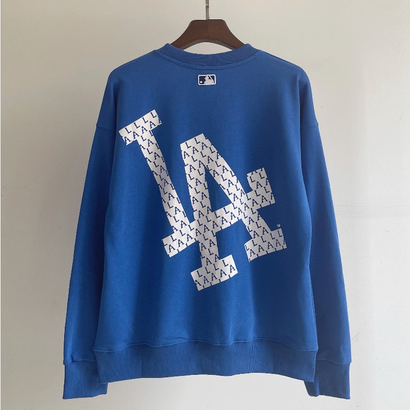 Hàng giao ngay! Mlb dài tay thêu logo cổ điển in áo len cotton thường dành cho nam và nữ