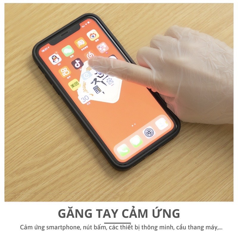 Găng Tay - Taky, Hộp 100 Chiếc, Mỏng Siêu Dai, Dùng 1 Lần, Nấu Ăn - Làm Bếp - Vệ Sinh - Tiện Dụng 5858