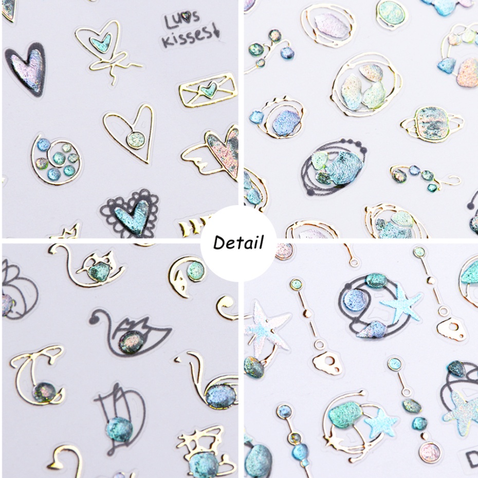 1 Miếng Dán Trang Trí Móng Tay 3D Hình Học / Bông Hoa Chất Lượng Cao CHDP413-424 - 1