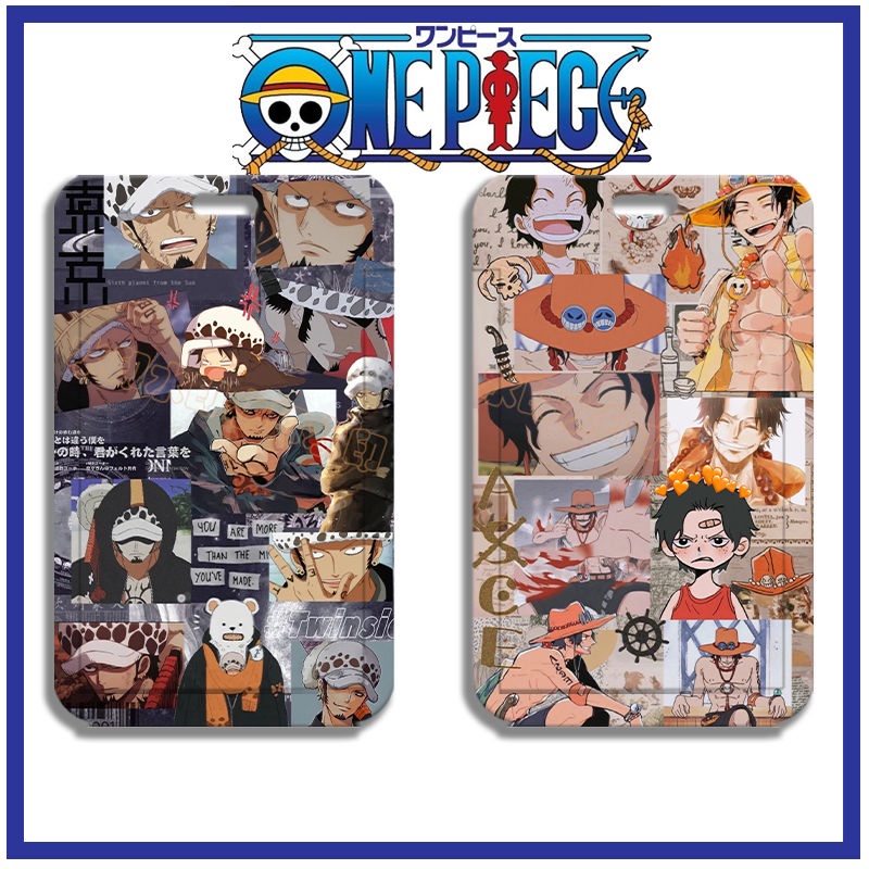 Túi Đựng Thẻ id / Danh Thiếp Họa Tiết Hoạt Hình one piece zoro ace luffy Cho Học Sinh Ốp