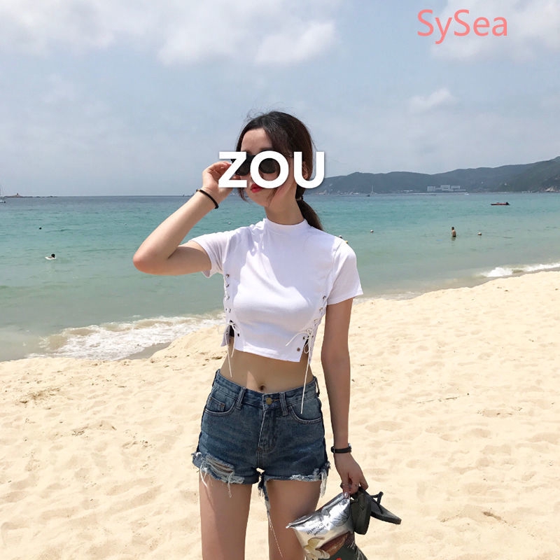 Áo croptop tay ngắn thiết kế quyến rũ hợp thời trang cho nữ