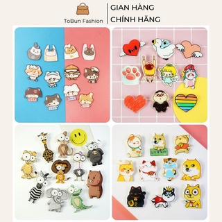 Sticker cài áo, Huy hiệu balo dễ thương Tobun Fashion nhựa acrylic SPM07