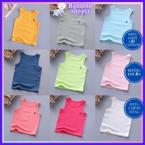 Áo ba lỗ bé trai, bé gái cotton 100% áo sát nách cho bé
