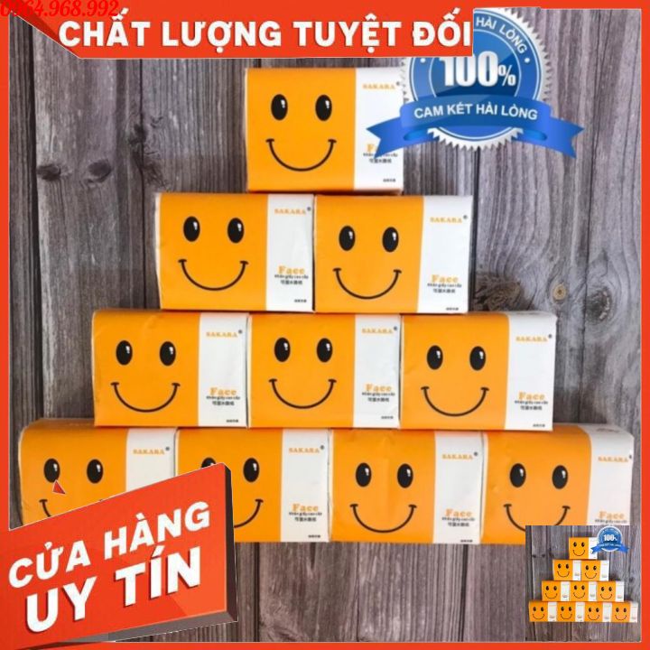 [FREE SHIP ♥️] Giấy ăn gấu trúc SAKARA mặt cười 1 tờ 4 lớp mềm dai không bụi giấy an toàn cho sức khoẻ