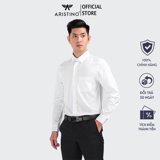 Áo sơ mi trắng cho nam dài tay ARISTINO dáng Regular fit suông nhẹ, tà lượn thời trang thanh lịch - ALS13908