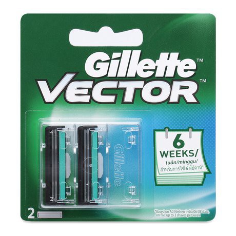 Lưỡi dao cạo Gillet vector [ CHÍNH HÃNG ] 2 lưỡi kép đặc biệt giúp giảm khả năng gầy trầy xước và cạo sạch hơn