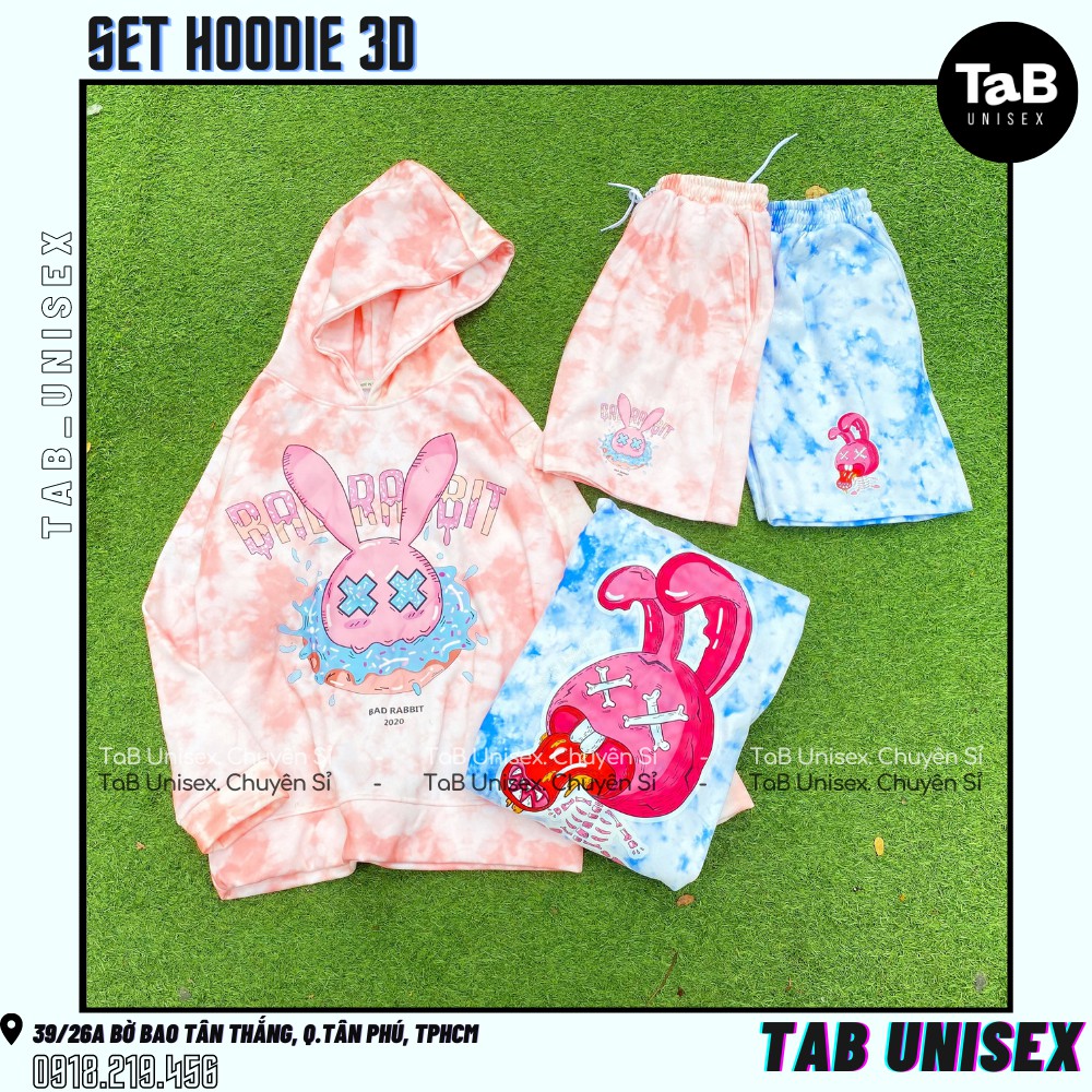 Set HOODIE 3D Rabbit (ảnh thật chi tiết)