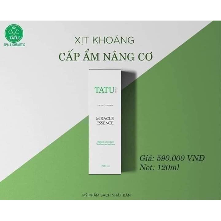 Xịt Khoáng cấp ẩm nâng cơ TATU MIRACLE ESSENCE 120ml